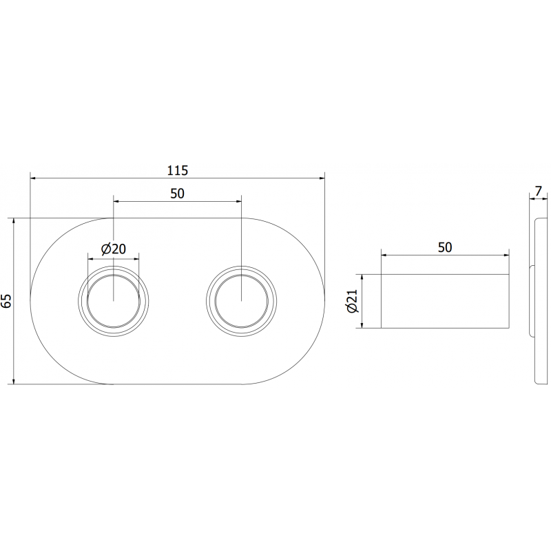Mexen Uni-Term R double masking set for radiator, white - W905-000-20