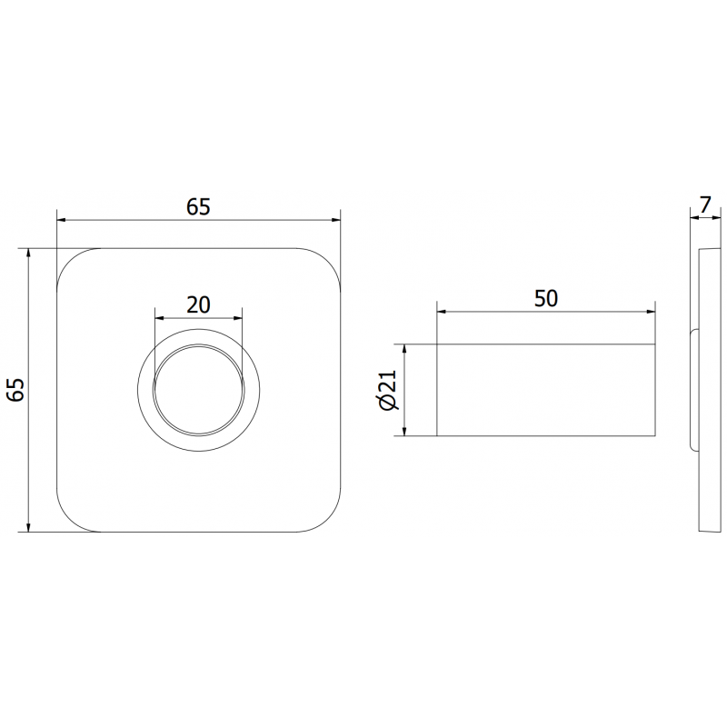 Mexen Uni-Term S enkele afdekkit voor radiator, antraciet - W909-000-66