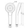 Mexen R-05 pommeau de douche 3 fonctions, blanc - 79505-20