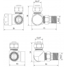 Mexen radiatorkranen axiaal, antraciet - W903-000-66