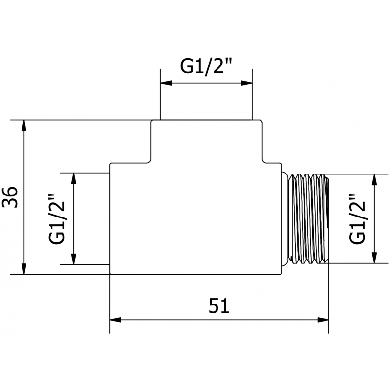 Mexen trójnik do grzałki elektrycznej, biały - W906-000-20