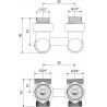 Mexen Heizkörperventil zweirohrig DN50, Eckform 1/2"x3/4", Nickel - W911-012-01