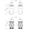 Mexen radiatorklep tweepijps DN50, hoekig 1/2"x3/4", nikkel - W911-012-01