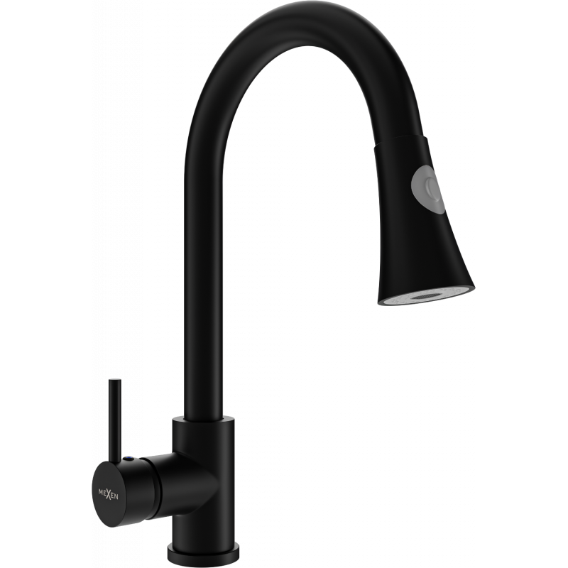 Mexen Elia grifo de cocina, negro - 670101-70
