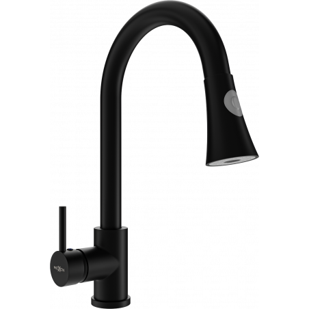 Mexen Elia grifo de cocina, negro - 670101-70