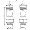 Mexen Uni-Term divcauruļu radiatora vārsts DN50, taisns 1/2"x3/4", niķelis - W912-012-01
