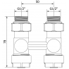 Mexen Heizkörperventil Zweirohr DN50, gerade 1/2"x16 mm, Nickel - W912-016-01