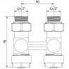 Mexen Uni-Term divu cauruļu DN50 radiatora vārsts, taisns 1/2"x16 mm, niķelis - W912-016-01