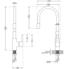 Mexen Flex Küchenarmatur, Chrom/Schwarz - 670900-07