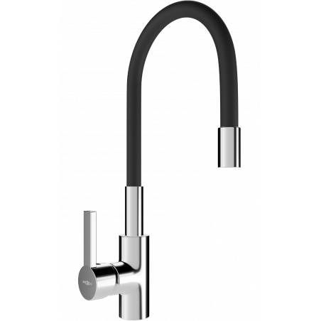 Mexen Flex misturadora de cozinha, cromada/preta - 670900-07