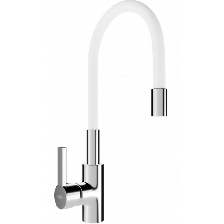 Mexen Flex kuhinjska slavina, krom/bijela - 670900-02