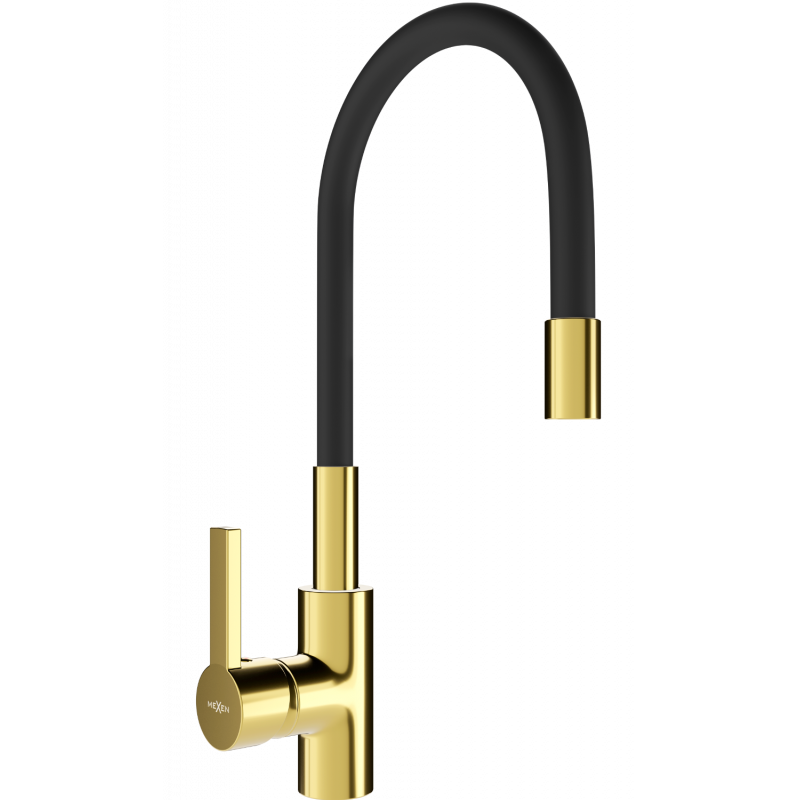 Mexen Flex rubinetto cucina, oro/nero - 670900-57