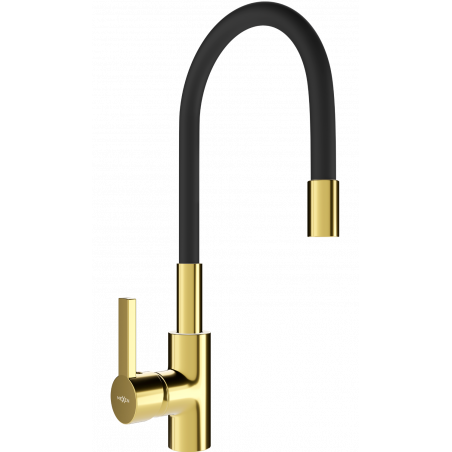 Mexen Flex Küchenarmatur, Gold/Schwarz - 670900-57
