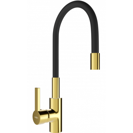 Mexen Flex virtuve jaucējkrāns, zelta/melna - 670900-57