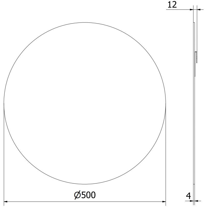Mexen Alto pyöreä kylpyhuonepeili 50 cm - 9853-050-050-000-00