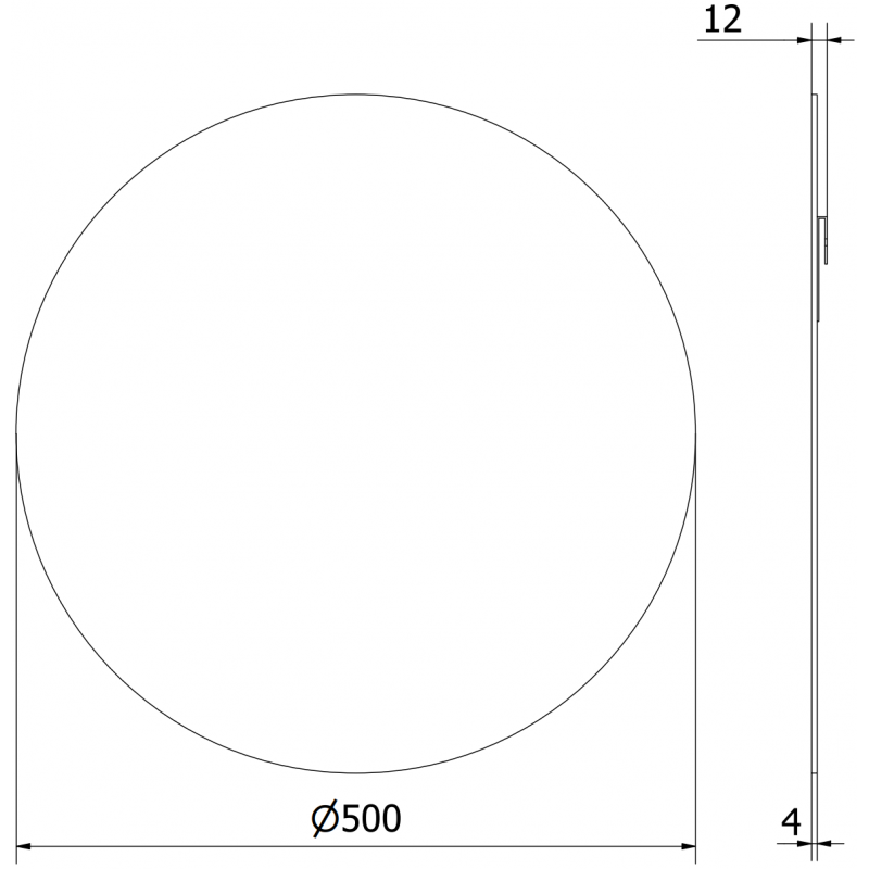 Mexen Alto ronde badkamer spiegel 50 cm - 9853-050-050-000-00