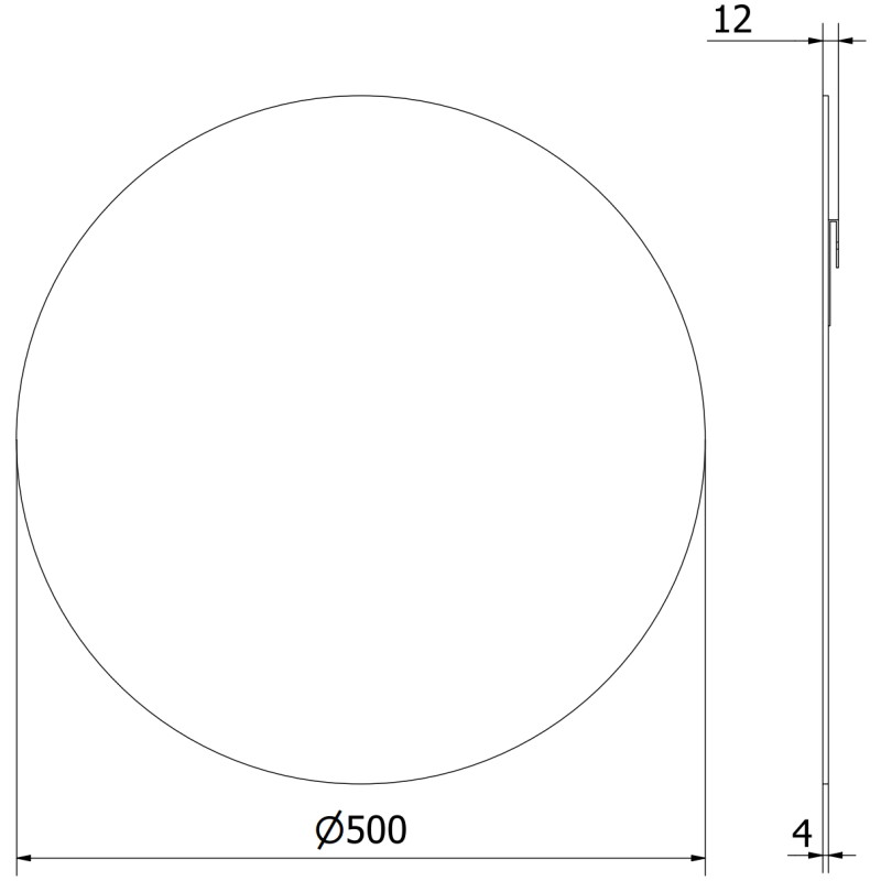 Mexen Alto ümmargune vannitoa peegel 50 cm - 9853-050-050-000-00