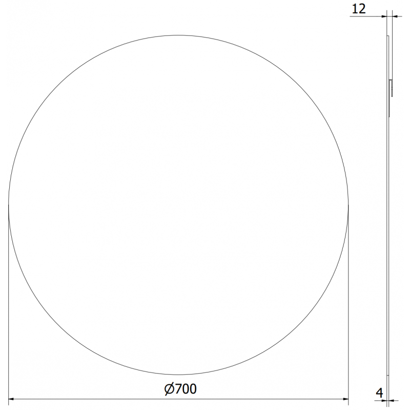 Mexen Alto round bathroom mirror 70 cm - 9853-070-070-000-00
