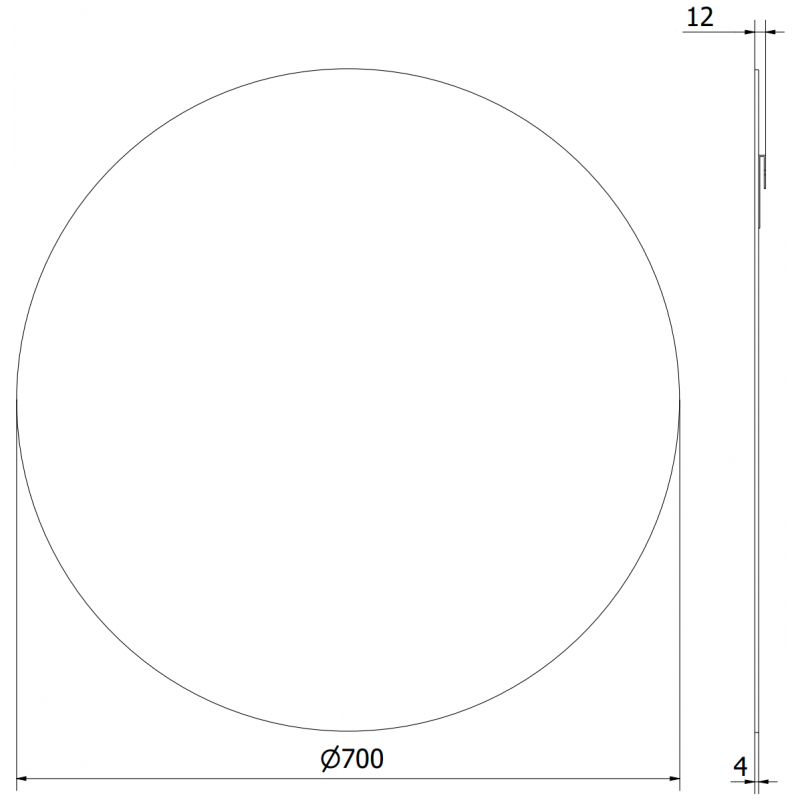 Mexen Alto runt badrumsspegel 70 cm - 9853-070-070-000-00