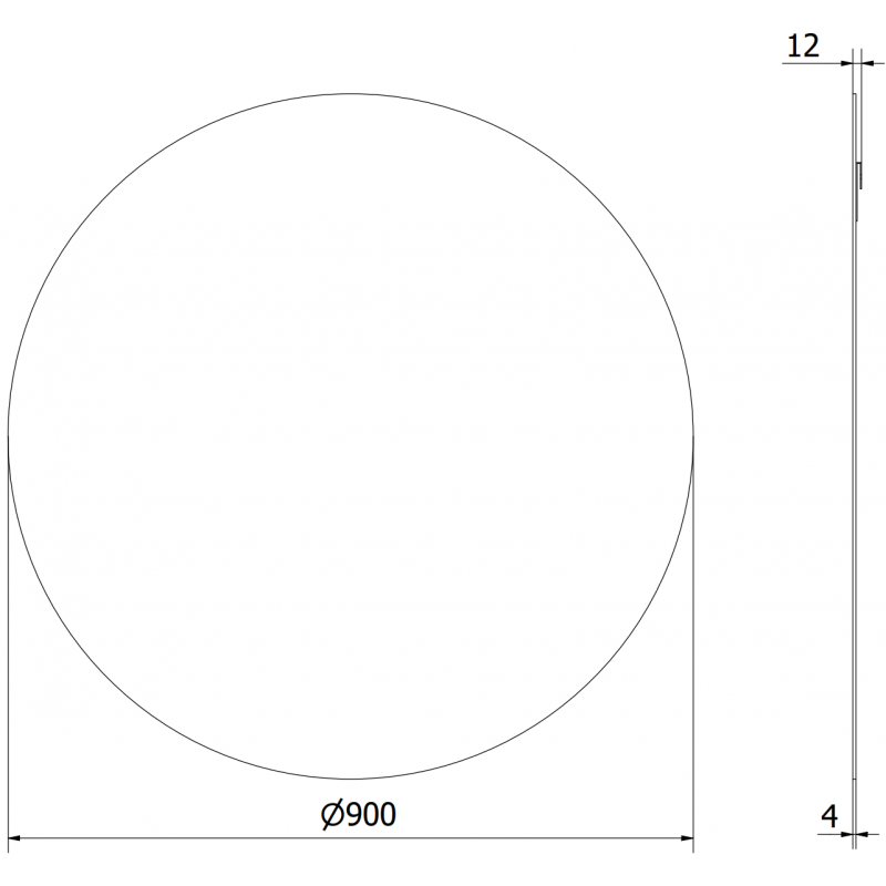 Mexen Alto rundes Badezimmerglas 90 cm - 9853-090-090-000-00
