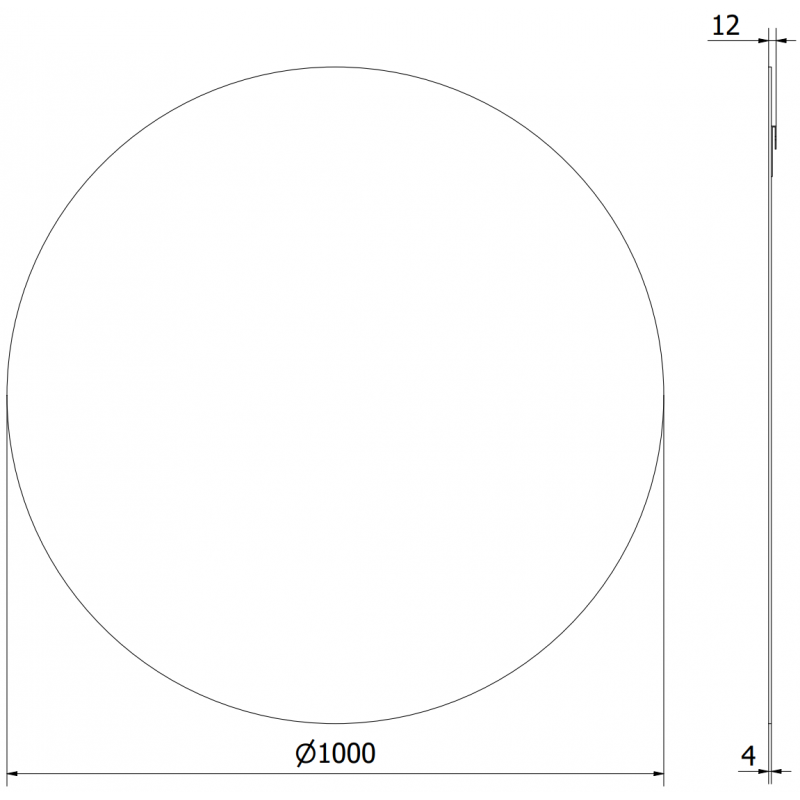 Mexen Alto pyöreä kylpyhuoneen peili 100 cm - 9853-100-100-000-00