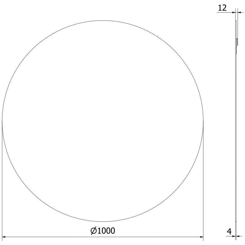 Mexen Alto ronde badkamer spiegel 100 cm - 9853-100-100-000-00