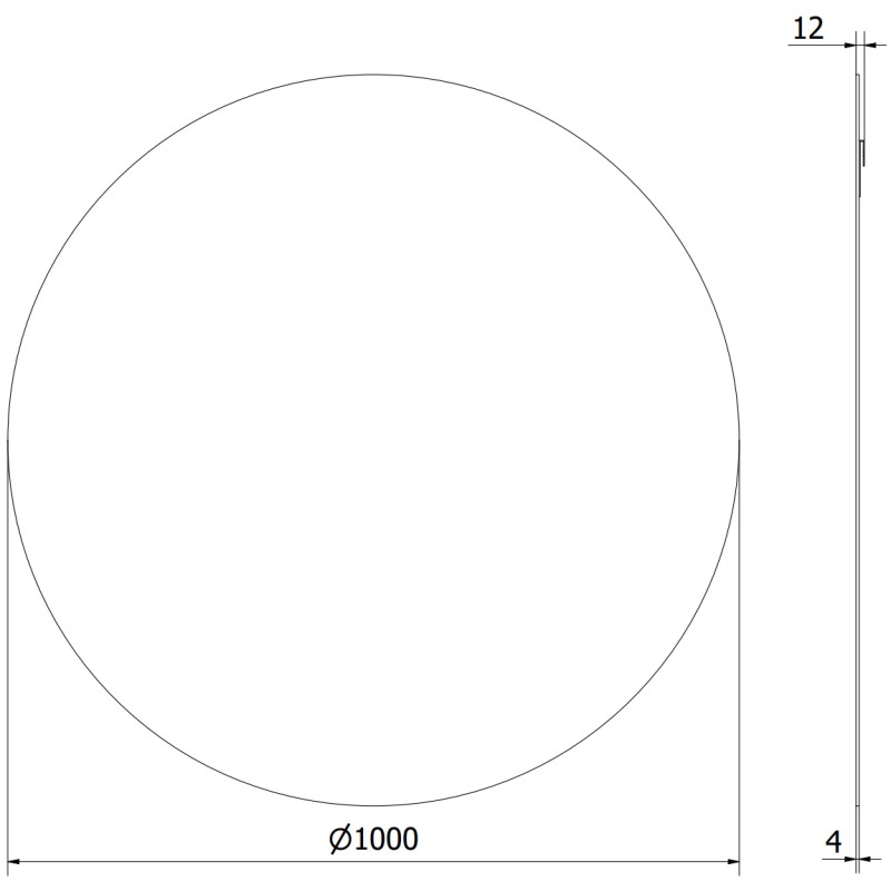 Mexen Alto round bathroom mirror 100 cm - 9853-100-100-000-00