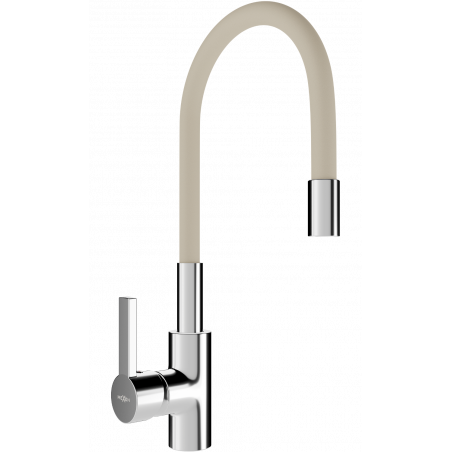 Mexen Flex Küchenarmatur, Chrom/Beige - 670900-09