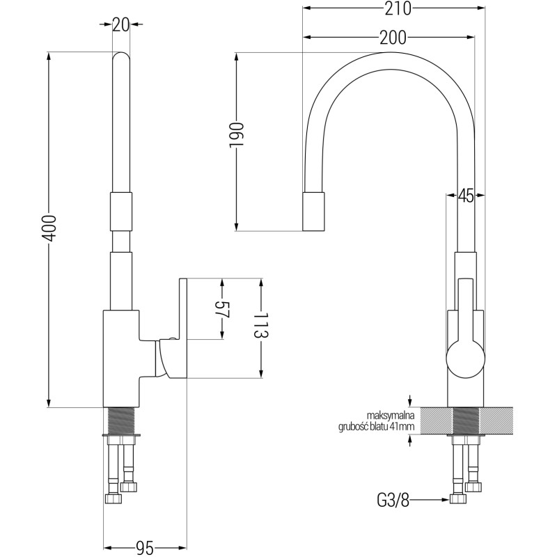 Mexen Flex köögisegisti, must - 670900-70