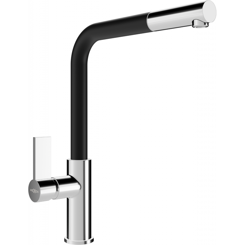 Mexen Flora grifo de cocina, cromo/negro - 670401-07