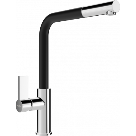 Mexen Flora kitchen tap, chrome/black - 670401-07