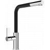 Mexen Flora grifo de cocina, cromo/negro - 670401-07