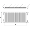 Mexen C11 radiador convector 500 x 2400 mm, conexión lateral, 1911 W, negro - W411-050-240-70