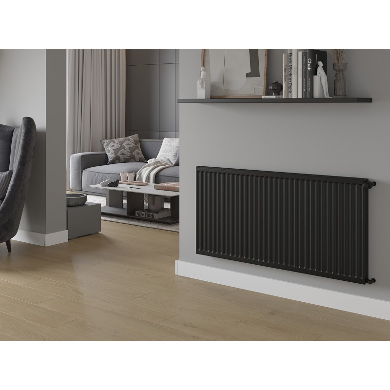 Mexen C11 radiador convector 500 x 2400 mm, conexión lateral, 1911 W, negro - W411-050-240-70