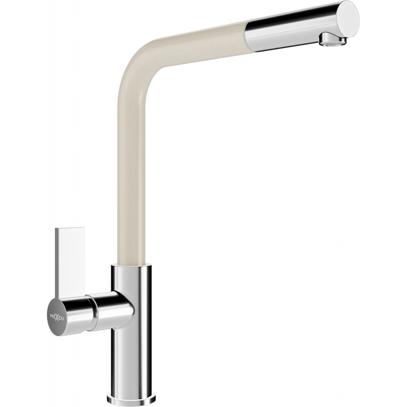 Mexen Flora grifo de cocina, cromo/beige - 670401-09