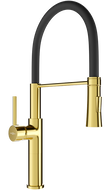 Mexen Dina grifo de cocina, dorado/negro - 672701-57