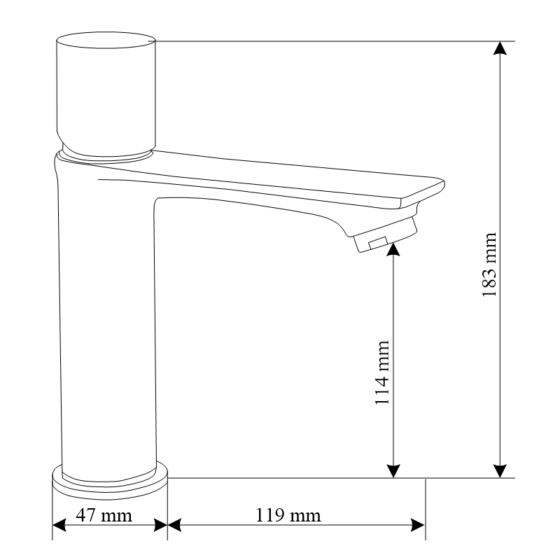 Mexen Royo One Waschtischarmatur, Chrom/Schwarz - 72201-07