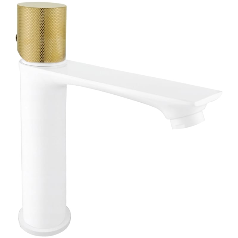 Mexen Royo One sink faucet, white/gold - 72201-25