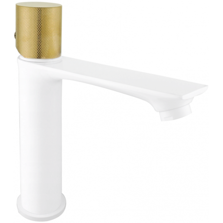 Mexen Royo One sink faucet, white/gold - 72201-25
