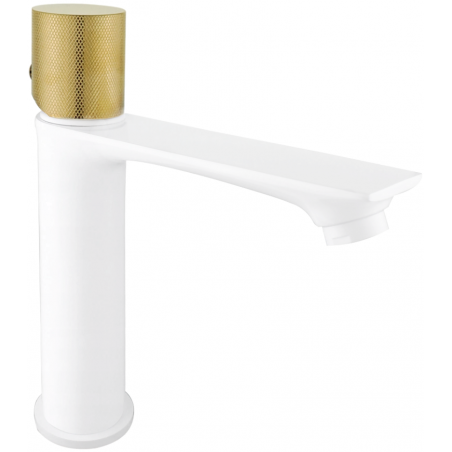 Mexen Royo One washbasin tap, white/gold - 72201-25