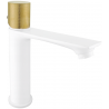 Mexen Royo One sink faucet, white/gold - 72201-25