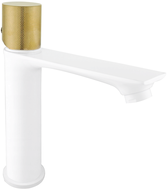Mexen Royo One bateria umywalkowa, biała/złota - 72201-25