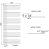 Mexen Neptun radiador de baño decorativo 1200 x 500 mm, 360 W, cromo - W101-1200-500-00-01