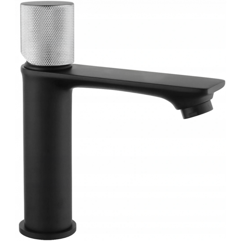 Mexen Royo One basin tap, black/chrome - 72201-77