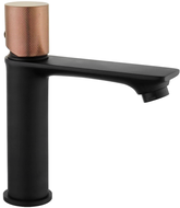 Mexen Royo One washbasin faucet, black/rose gold - 72201-76