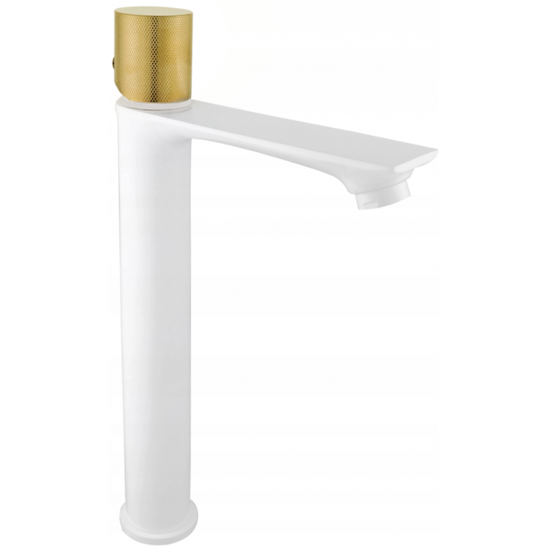Mexen Royo One hoher Waschtischarmatur, weiß/gold - 72211-25