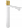 Mexen Royo One robinet de lavabo haut, blanc/or - 72211-25
