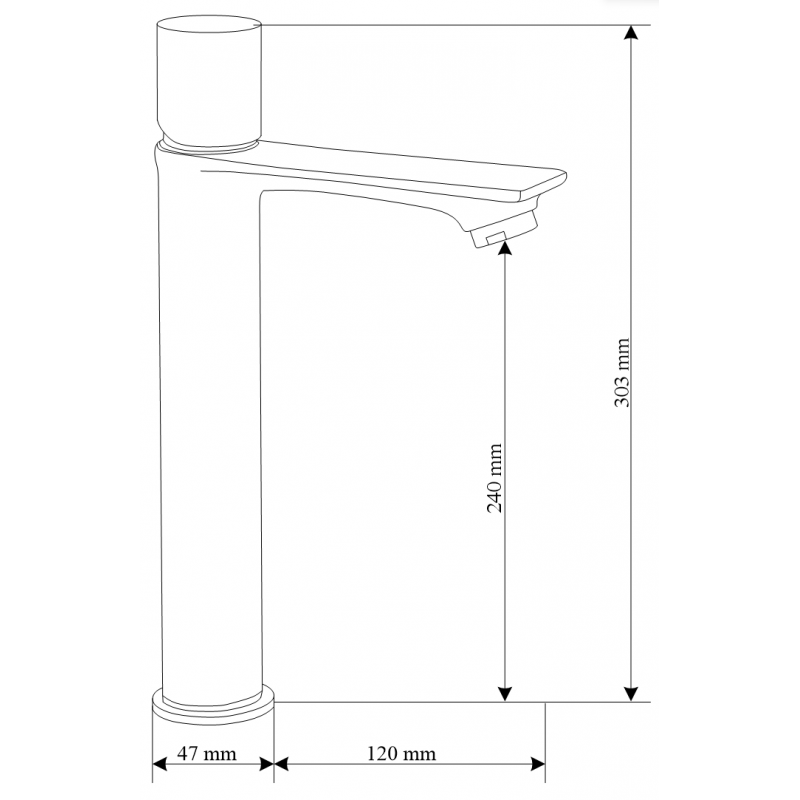 Mexen Royo One robinet de lavabo haut, doré - 72211-50