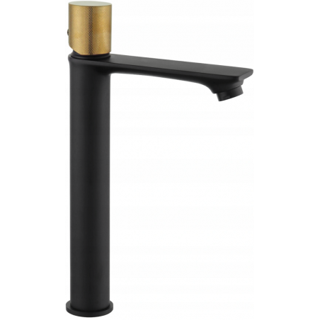Mexen Royo One high washbasin tap, black/gold - 72211-75