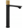 Mexen Royo One high basin faucet, black/gold - 72211-75
